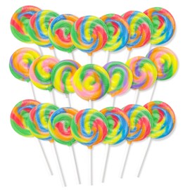 Mini Sweet & Sour Swirl Lollipops, Sucker Mix, Individually Wrapped Birthday Party Favor Candy, 21 Count