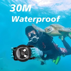 SHOOT Dome Port Waterproof Housing Protective Case for Insta360 Ace Pro 2, 30M/98FT Water Resistant Underwater Housing with Dual Handheld Handle for Insta360 Ace Pro 2 Action Camera