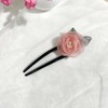 FWCXKK 4PCS Mesh Mountain Camellia U-shaped Hairpin for Women Rose