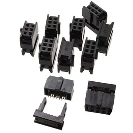 CablesOnline 10-Pack 6-Pin (2x3) Female IDC 2.54mm Pitch Connectors for Flat Ribbon Cable, FC-006-10