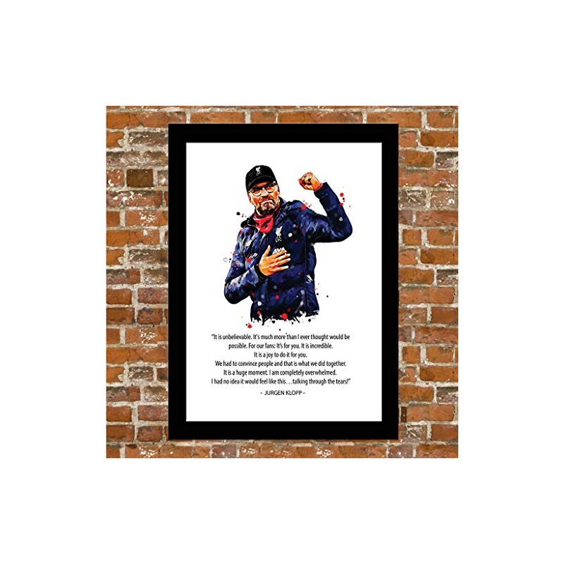 LIVERPOOL - JURGEN KLOPP QUOTE - FRAMED ILLUSTRATION PRINT POSTER