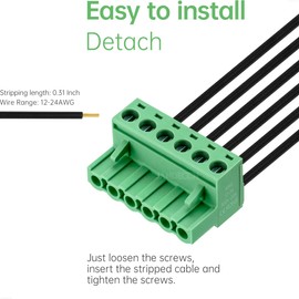 JANDECCN 10Pcs 6 Pin 5.08mm Pitch DIY PCB Mount Screw Terminal Block Connector with 10Pcs 6 Pin Phoenix Plug
