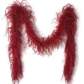 Sowder 72inch Length 1ply Ostrich Feather Boa for Wedding/party Decoration, Feather Scraf(burgundy)