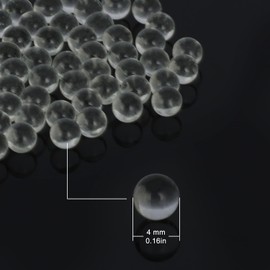 stonylab Round Glass Beads, Solid Glass Balls for Heating and Boiling Prevention Laboratory Clear Glass Boiling Stones, 4 mm Diameter, 1000 Beads per Bag