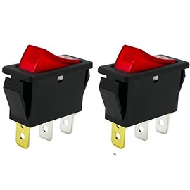 （Pack of 2 ）120927-24 120 Volt 3 Prong Plug On/Off Rocker Switch Lighted fits Electric Fireplaces FMI Desa 29-159-1 Heater Switch 28785