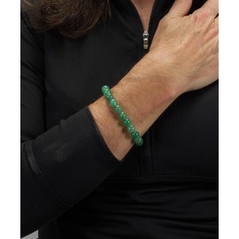 Cherry Tree Collection - Small, Medium, Large Sizes - Gemstone Beaded Bracelets For Women and Men - 8mm Round Beads (Green Aventurine - Medium)