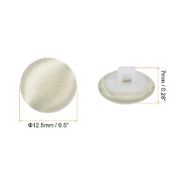 sourcing map 10pcs Satin Buttons 0.5" (12.5mm) Smooth Satin Covered Round Tuxedo Buttons with Shank Cloth Buttons for Bridal Wedding Dress Blouse Suits DIY, Dark Beige