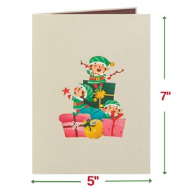 Paper Love 3D Pop Up Christmas Card, Jolly Merry Christmas Card for Him, Her, Kids, Adults, 5" x 7" Cover - Includes Envelope and Removable Note Tag