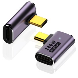 USB C Adapter 40Gbps, USB C Male to Female Adapter, USB 4.0 240W PD, 8K Video Display, Compatible with Steam Deck, Notebook and Mobile Phones,2Pack (vertical)