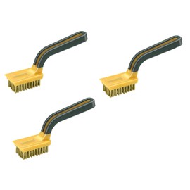 Allway Tools Soft Grip Wide Handle Brass Wire Stripper Brush, 3 Pack