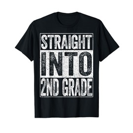Straight Into 2nd Grade Shirt Boy Girl Back To School T-Shirt