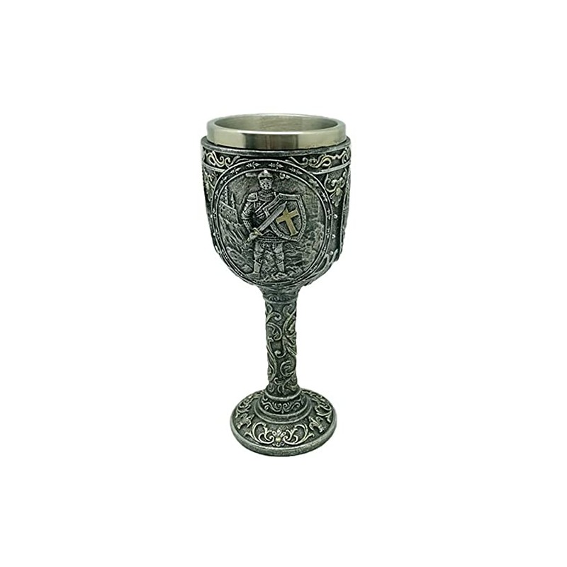 Decorative Goblet "Armored Knight" - Medieval Wine Goblet with Knight