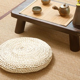 BESPORTBLE Straw Seat Cushion Handmade Round Comfortable Weaving Meditating Mat Seat Mats Tatami Cushion for Yoga Practice, Zen, Home Decor, 30 x 30cm