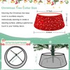 FCSJOST Christmas Red Tree Collar Round Sequin Christmas Tree Skirt