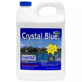 Sanco Crystal Blue Pond Colorant 1 Gal  - Clears Muddy Ponds Safe For Humans Fish Pets