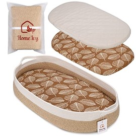 Baby Changing Basket - Moses Table Topper – Includes Thick Foam Pad, Removable Waterproof Mattress Cover and Soft Gender-Neutral Muslin Sheet - Diaper Changing Station