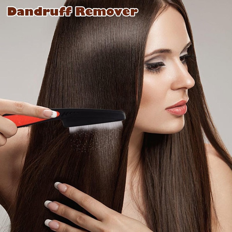 3Pcs Dandruff Comb Set, Stainless Steel Fine Tooth Psoriasis Comb,