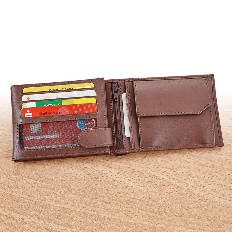 by LONGFIELD Combination Wallet - Men's Wallet, Cowhide Leather, RFID