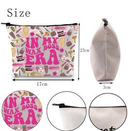 Brazilian Wax Tech Gift Esthetician Wax Boss Cosmetic Bag Beautician Gift in My Wax Boss Era Makeup Zipper Pouch (Wax BOSS ERA UK)