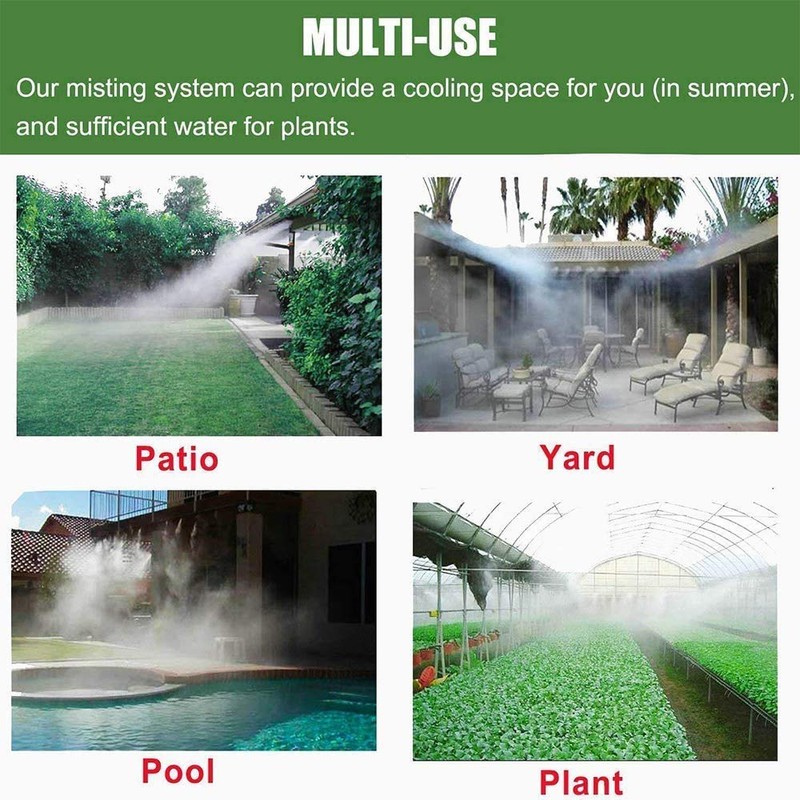 GLANT Misting Cooling System, 33FT (10M) Misting Line + 10