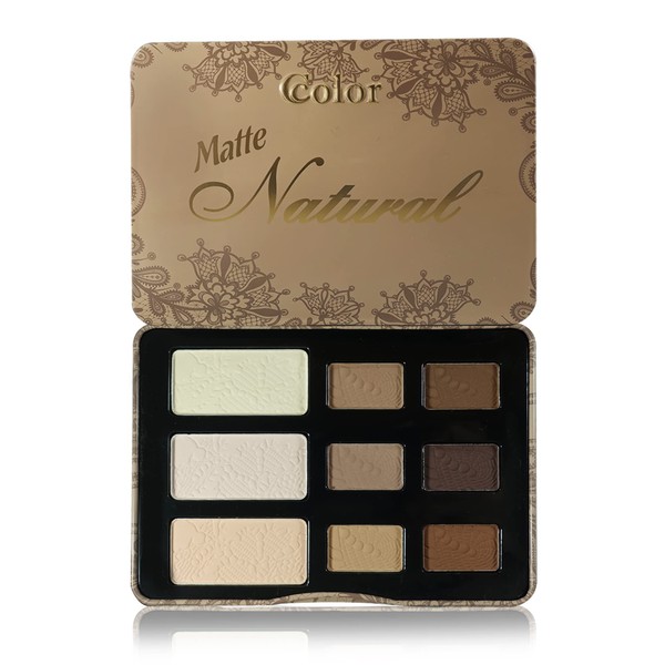 Ccolor Cosmetics - Matte Natural, 9-Color Eyeshadow Palette Matte Finish, Highly Pigmented Eye Shadow Makeup, Long-Wearing Eye Palette, Eye Makeup Kit with Easy-to-Blend Neutral Shades