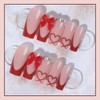 Long Square French False Nails, 24PCS Press On Nails with