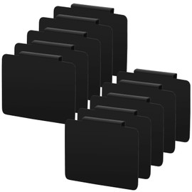 Pack of 10 Black Basket Labels Clip Made of Plastic, Shelf Clips Labels, Clip Label Holder for Pantry Kitchen Storage (Square)