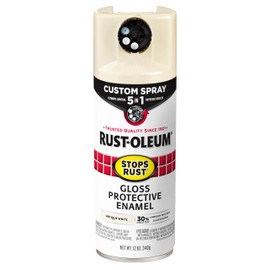 Rust-Oleum 376887 Stops Rust Custom Spray 5-in-1 Spray Paint, 12 oz, Gloss Antique White