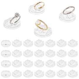AHANDMAKER 30 Pcs Acrylic Ring Display Holder, Transparent Ring Showcase Display Ring Blocks for Selling Jewelry Storage Organizers for Wedding Ring Display Home Retail Shop Shows Photo Prop, Round