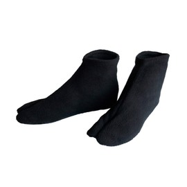 Kyoetsu Men's Tabi Socks, Fleece Cover, Winter Socks, Black