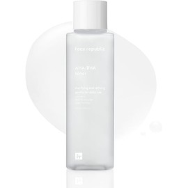 Face Republic AHA/BHA Toner 160ml 5.41 fl oz | Clarifying, Refining, Hydrating | Pore Care, Gentle Exfoliation | AHA BHA PHA LHA | for Oily, Sensitive Skin | Alcohol-Free | Vegan Korean Skincare