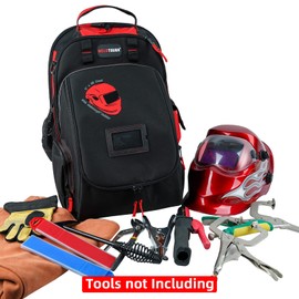 MELOTOUGH Welding Tool backpack Extreme Gear Pack with Large Capacity Helmet Holder Luggage Storage Bag(Red