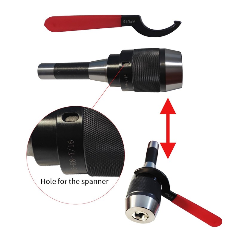 Lzcdelyxiao R8 Drill Chuck, 1/8"-5/8" (3-16mm) Heavy-Duty Keyless Drill Chuck