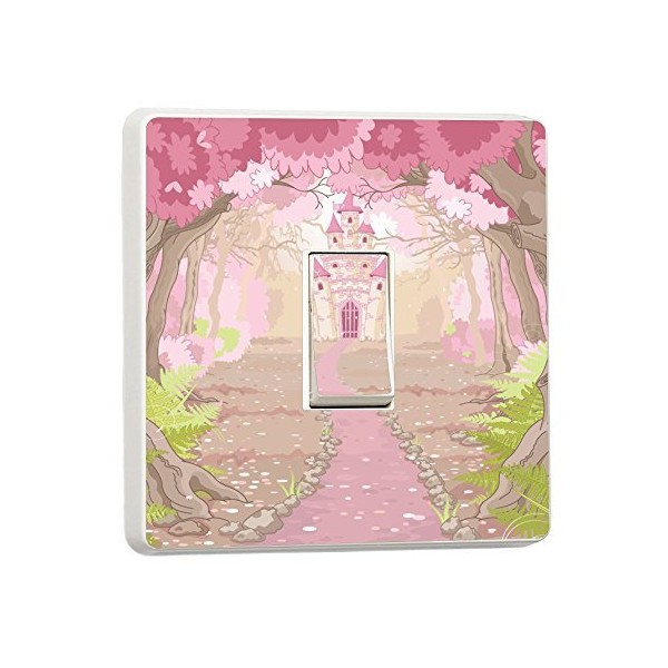 Beautiful Girls Woodland Fairy Tale Castle Light Switch Sticker Cover (28068296)