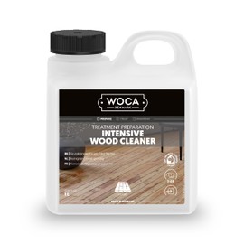 WOCA Intensive Wood Cleaner |1 L| is a concentrated formula for the preparing and treatment of raw wood to accept wood stains, soap finishes, oil finish, hardwax oil finish, UV oiled finish