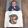 Azeeda 'Happy Rottweiler' Cotton Baby Blanket/Shawl (BY00037636)