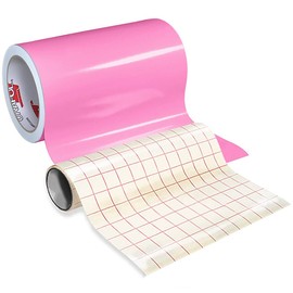 ORACAL 651 Gloss Soft Pink Adhesive Craft Vinyl for Cameo, Cricut & Silhouette Including Roll of Clear Transfer Paper (30ft x 12")