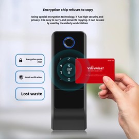 Electronic Smart Lock Smart Digital Door Lock with Fingerprint/APP/Password/IC Card/Mechanical Key, for Home Bedroom