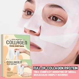 QMMV4NB Collagen Face Mask, Face Masks Skincare for Women Men - Travel Essentials, Overnight Face Mask, 32g x 4ea