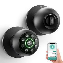 Fingerprint Door Lock Biometric Keypad Smart Door Knob | Bedroom Passcode Handle, Home Office
