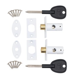 Window Security Mortice Rack Bolts | Pack of 2 Bolts with 2 Star Keys | White