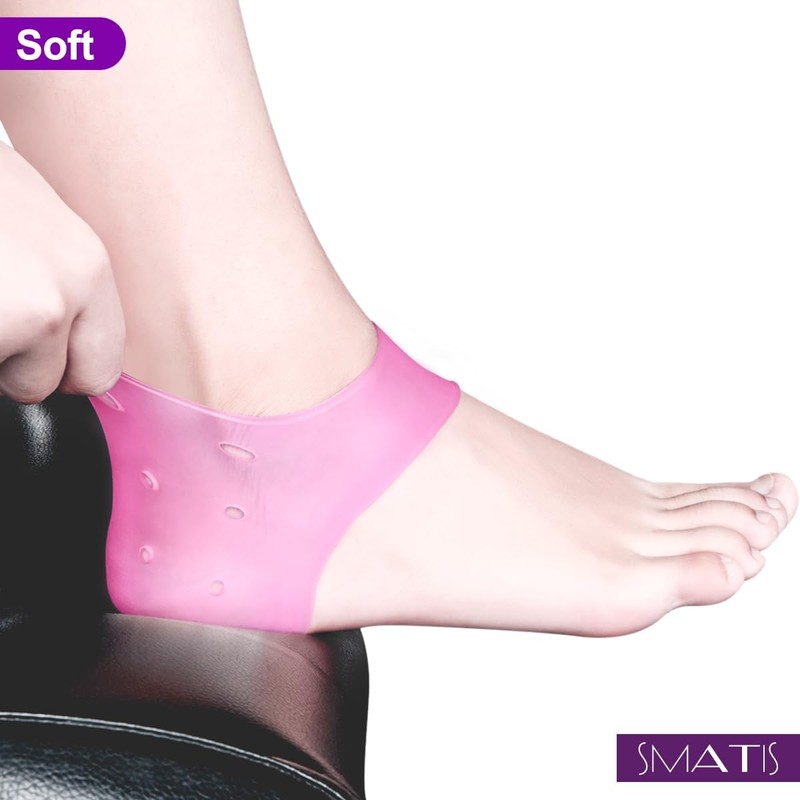 SMATIS Heel Protector for Plantar Fasciitis, 4PCS Gel Heel Cups