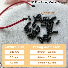 Paifeancodill Prong Collar Covers, 50 Tips per Pack Dog Prong Collar Tips, Vinyl Comfort Prong Tips for 2.25mm-4.0mm Dog Pinch Collar Dog Prong Collar Tips Dog Training Collar Replacement Caps (3.0mm)