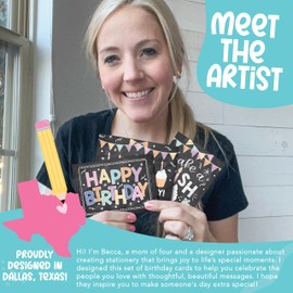 Hadley Designs 24 Happy Birthday Cards Bulk With Envelopes - 4x6 Assorted Birthday Cards With Envelopes, Greeting Card, Chalkboard Bday Card