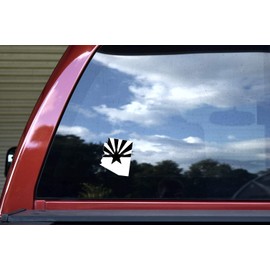 StickerTalk Black and White Die Cut Arizona Flag Vinyl Sticker, 3 inches by 4 inches