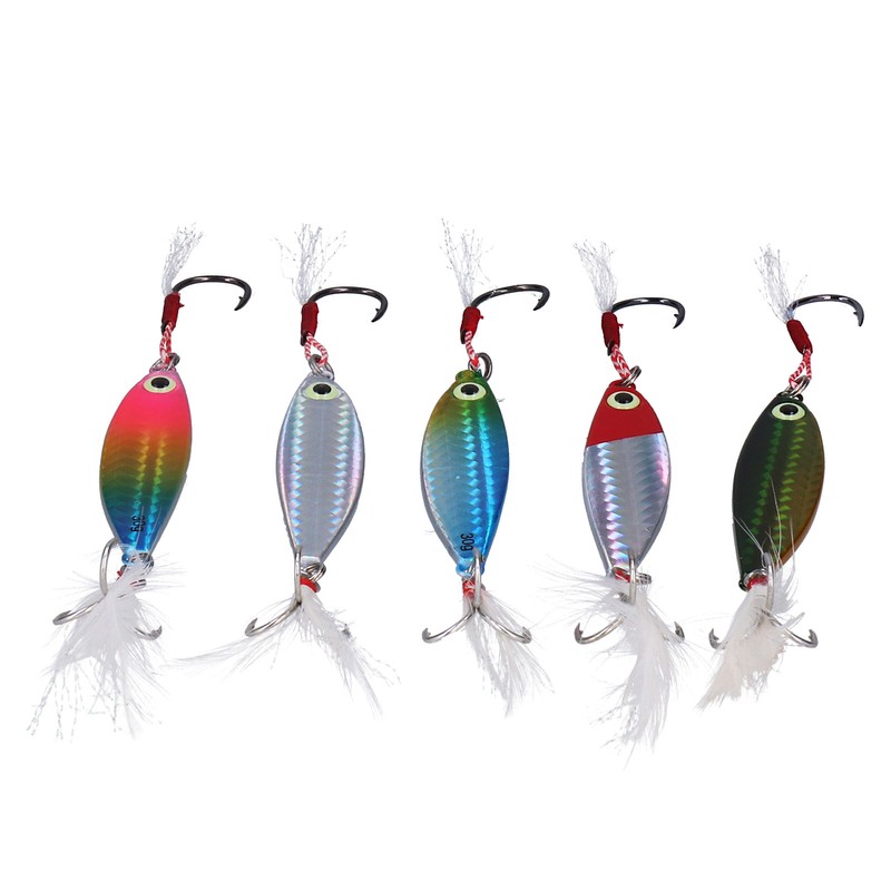 Long Shot Iron Plate Artificial Spoon Metal Lure Bait Set