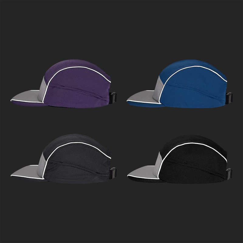 Clakllie Nylon 5 Panel Baseball Cap Flat Brim Running Cap