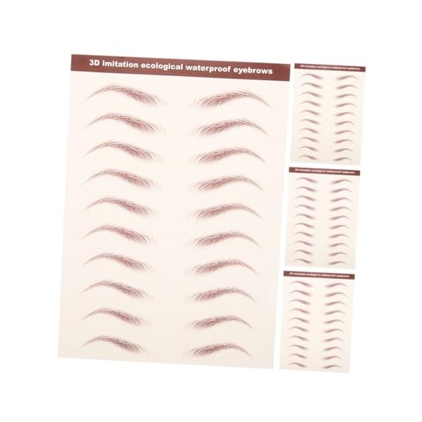 4sheets Realistic Eyebrow Stickers Peel off Temporary Hair-like Eyebrows Natural