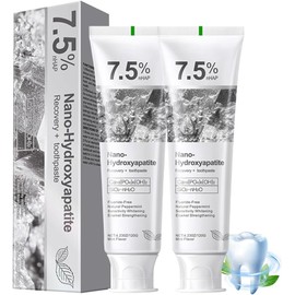 2-Pack 7.5% Hydroxyapatite Toothpaste, Fluoride-Free for Sensitive Teeth - Enamel Protection & Sensitivity Relief & Deep Clean, Gentle Mint Fresh Breath