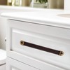 Begino 2PCS Brown Leather Drawer Handles with Mounting Screws -